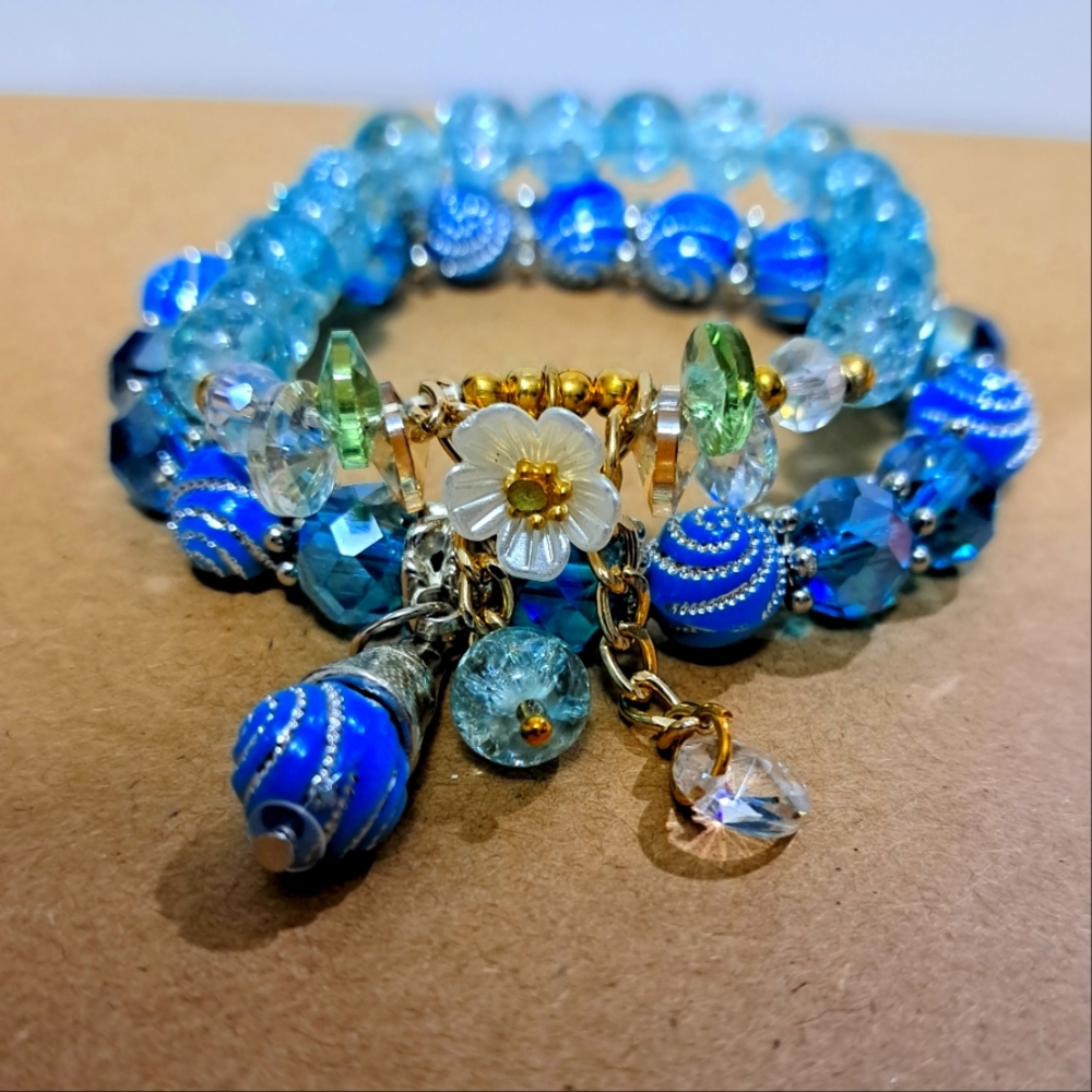 Beaded Charm Bracelet Set